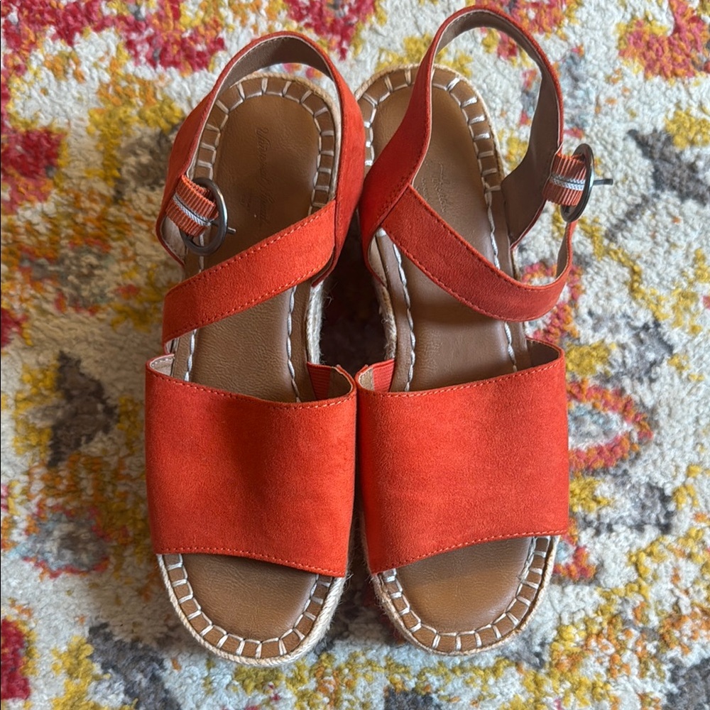 Universal Thread Orange Platform Espradilles With… - image 1